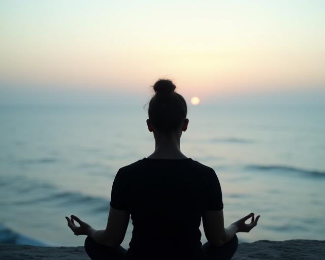 Mindfulness meditation med havsutsikt